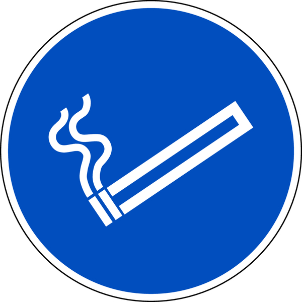Gebotsschild, Rauchen erlaubt, Ø 200 mm, praxisbewährt