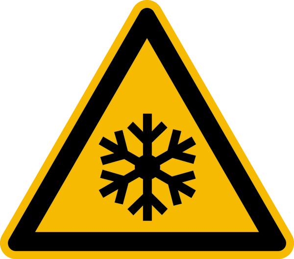 Warnschild, Warnung vor niedriger Temperatur / Frost W010 - ASR A1.3 (DIN EN ISO 7010)
