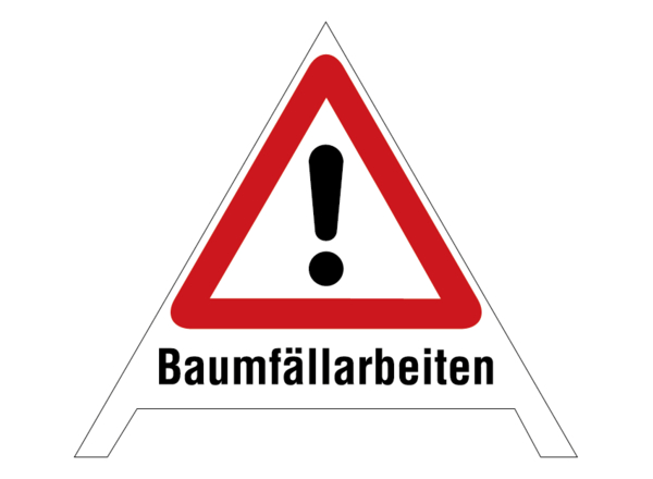 Faltsignale, fluoreszierend, Baumfällarbeiten