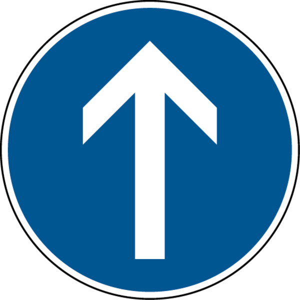 Verkehrszeichen - Vorgeschriebene Fahrtrichtung geradeaus, Zeichen 209-30