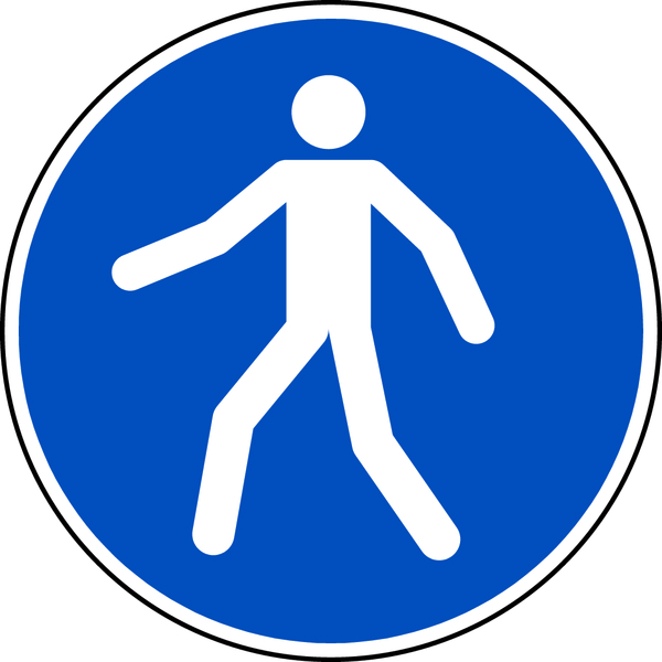 Gebotsschild, Fußgängerweg benutzen M024 - ASR A1.3 (DIN EN ISO 7010)