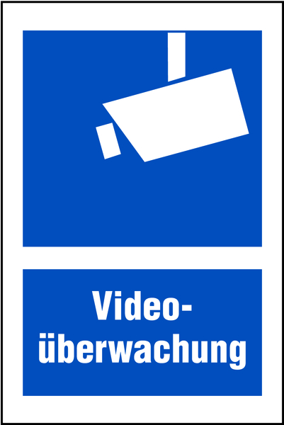 Hinweisschild, Videoüberwachung Text & Symbol