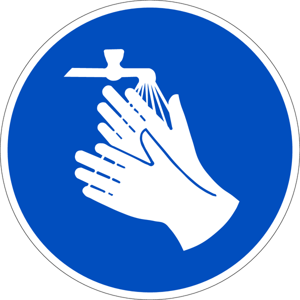 Gebotsschild, Hände waschen - praxisbewährt