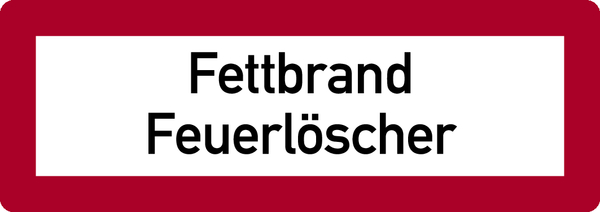 Feuerwehrschild, Fettbrand Feuerlöscher - DIN 4066