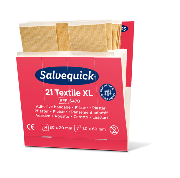 XL Textilpflaster, Salvequick - Karton = 6 Packungen à 21 Pflaster