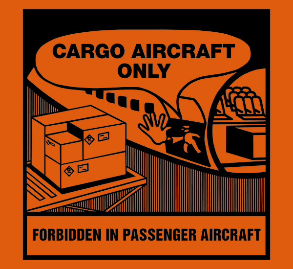 Verpackungsetiketten, Cargo aircraft only - verschiedene Ausführungen