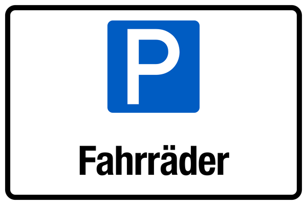 Parkplatzschild, Fahrräder, 200x300mm, Aluverbund