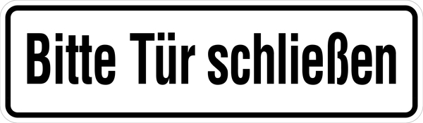 Hinweisschild, Bitte Tür schließen, 70 x 240 mm, Folie