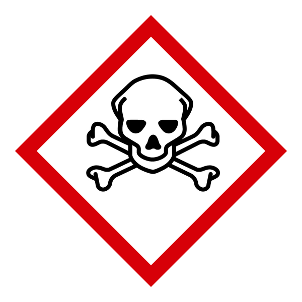 Gefahrstoffkennzeichnung GHS 06: Totenkopf mit gekreuzten Knochen, Etiketten einzeln