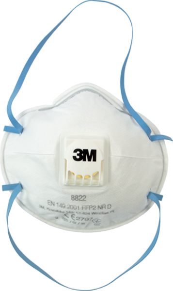 Einweg Atemschutzmaske 3M™ 8822, FFP2 NR D, Ventil - 1 Karton = 10 Stück