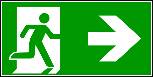 Rettungszeichen, Notausgang rechts - ASR A1.3 (DIN EN ISO 7010)