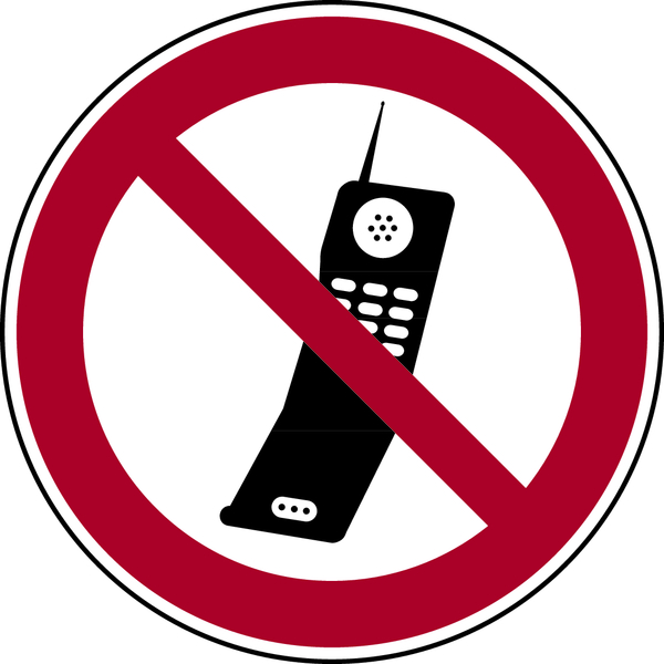 Verbotsschild, Handy benutzen verboten - praxisbewährt