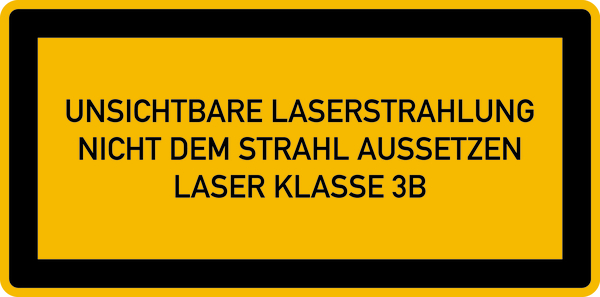 Hinweisschild, Unsichtbare Laserstrahlung Laser Klasse 3B