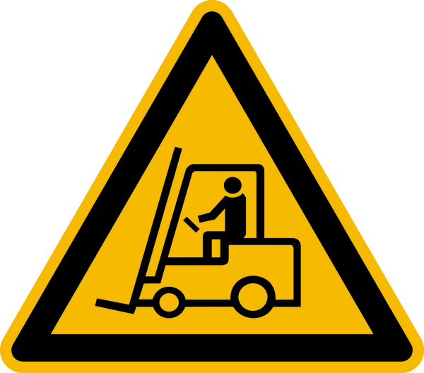 Warnzeichen, Warnung vor Flurförderzeugen D-W007 - DIN 4844/BGV A8
