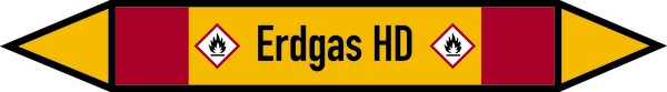 Rohrleitungsetikett, Erdgas HD