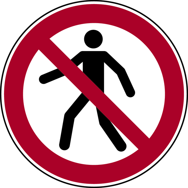 Verbotsschild, Für Fußgänger verboten P004 - ASR A1.3 (DIN EN ISO 7010)
