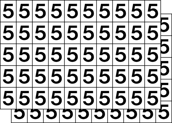 Klebezahlen, Ziffern von 0-9 wählbar, schwarz/weiß - 1 Bund = 100 Stk.