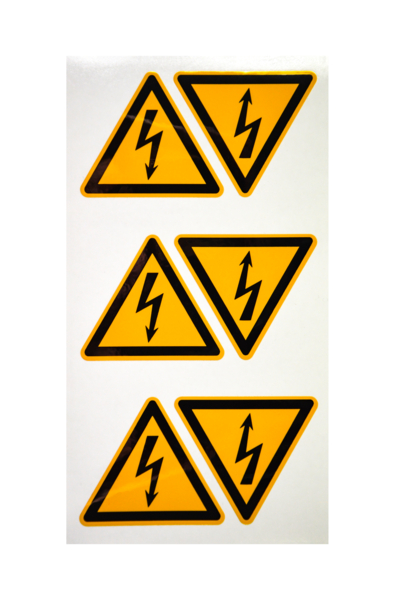 Warnschild, Warnung vor elektrischer Spannung W012 (Blitzpfeil) - ASR A1.3 (DIN EN ISO 7010)