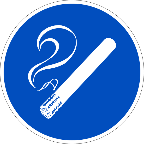 Gebotsschild, Rauchen erlaubt - praxisbewährt