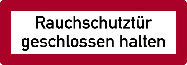 Feuerwehrschild, Rauchschutztür geschlossen halten - DIN 4066