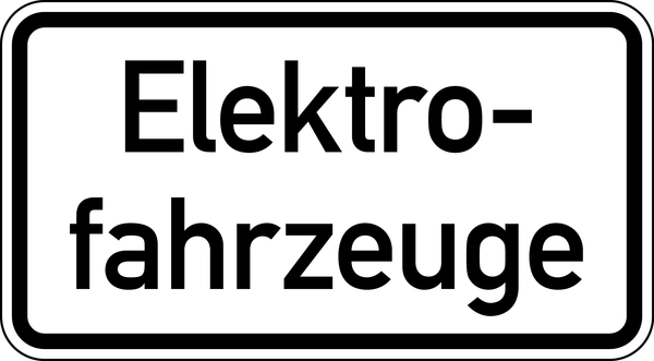 Verkehrszeichen - Elektrofahrzeuge, Zusatzzeichen 1050-33