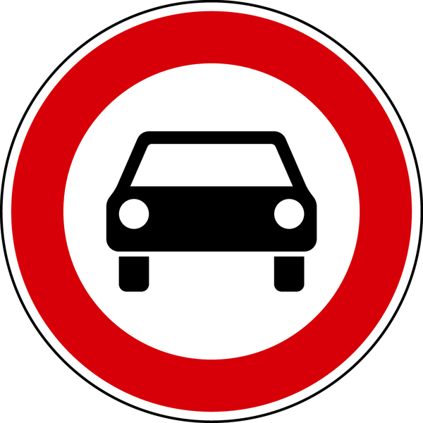 Verkehrszeichen - Verbot für Kraftwagen, Zeichen 251
