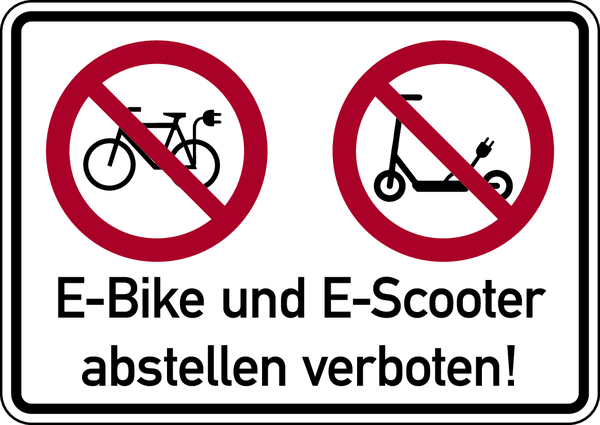 Verbotsschild, Kombischild, E-Bike und E-Scooter verboten - praxisbewährt