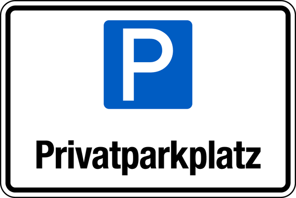 Parkplatzschild, Privatparkplatz, 200x300mm, Aluverbund