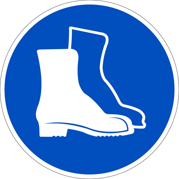 Gebotszeichen, Fußschutz benutzen D-M005 - DIN 4844/BGV A8