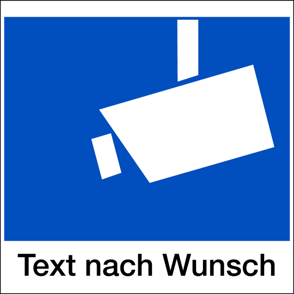 Hinweisschild, Kamerasymbol gem. DIN 33450 - Wunschtext