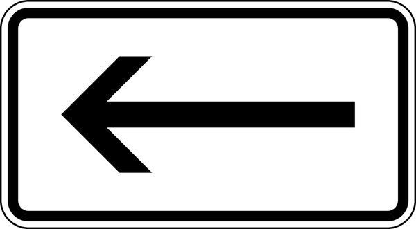 Verkehrszusatzzeichen, Pfeil linksweisend, Zeichen 1000-10, 231 x 420 mm, Aluminium, RA1