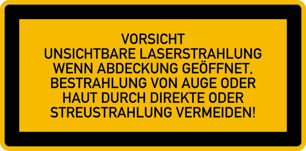 Hinweisschild, Vorsicht Unsichtbare Laserstrahlung