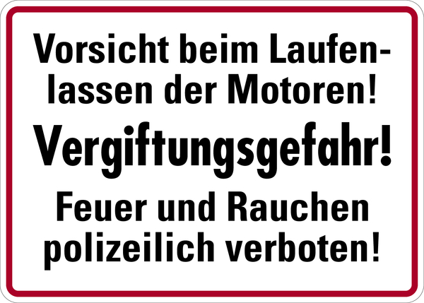 Hinweisschild, Vorsicht beim Laufenlassen Vergiftungsgefahr!, Alu geprägt, 250 x 350 mm