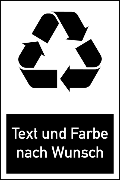 Design-Recyclingschild nach Wunsch