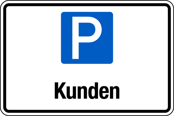 Parkplatzschild, Kunden, 200x300mm, Aluverbund