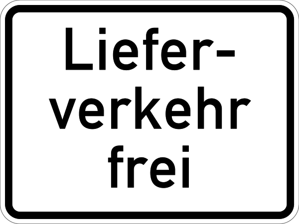 Verkehrszeichen - Lieferverkehr frei, Zusatzzeichen 1026-35