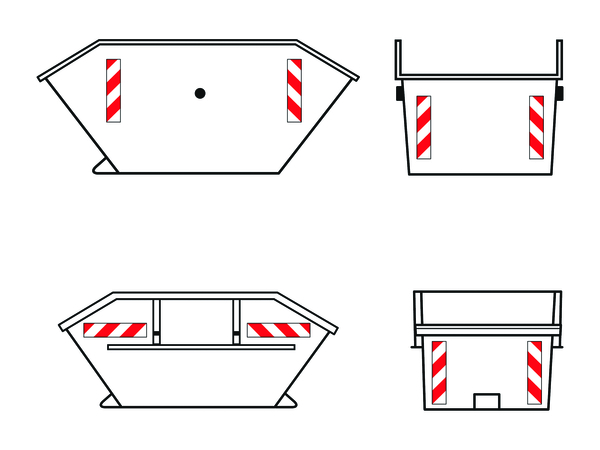 3M™ Container-Warnmarkierung, 823i CWM, rot/weiß, 141x705mm, Magnetfolie, RA2