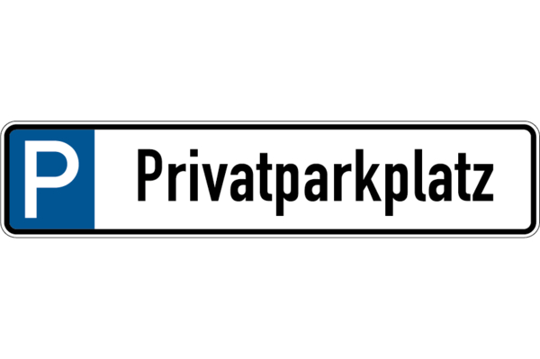Parkplatzkennzeichen, P-Privatparkplatz, 113x523mm, Alu geprägt