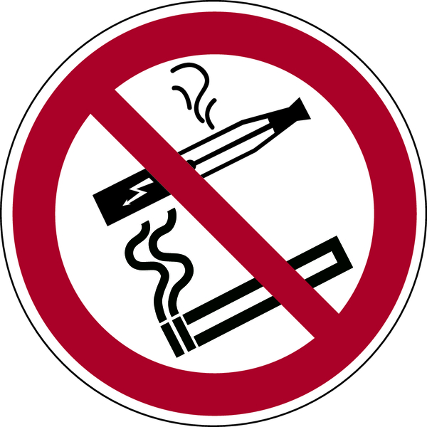 Verbotsschild, Rauchen und E-Zigarette verboten - praxisbewährt