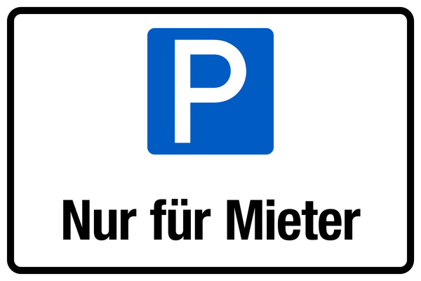 Parkplatzschild, Nur für Mieter, 200 x 300 mm, Aluverbund