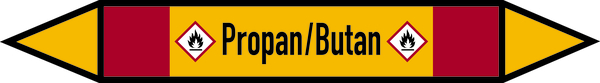 Rohrleitungsetikett, Propan/Butan