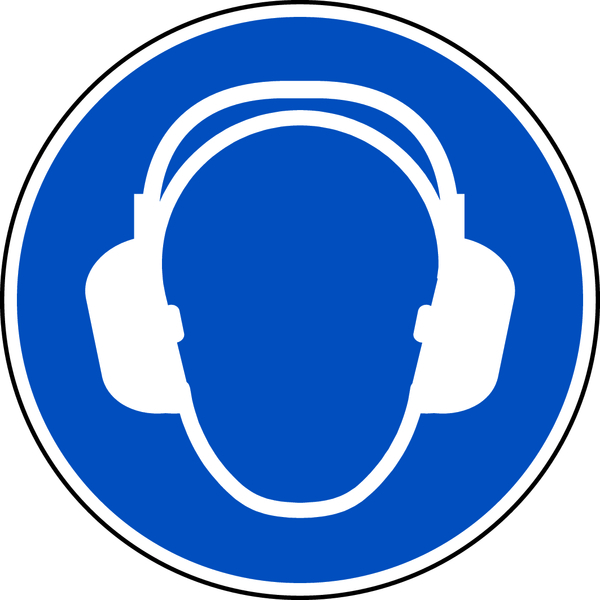 Gebotsschild, Gehörschutz benutzen M003 - ASR A1.3 (DIN EN ISO 7010)