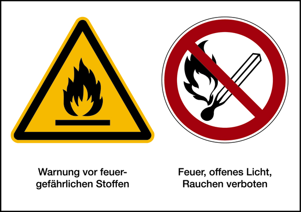 Produktsicherheitsschild, Feuergefährliche Stoffe, 148 x 210 mm