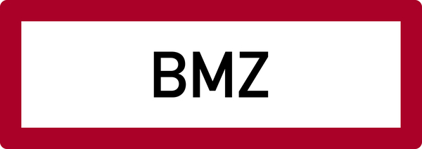 Feuerwehrschild, BMZ (Brandmeldezentrale) - DIN 4066