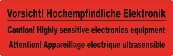 Verpackungsetiketten mit Hinweisen - Rolle à 500 Stück