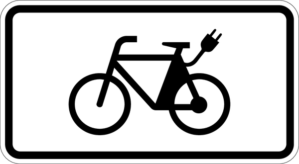 Verkehrszusatzzeichen, E-Bikes frei, Zeichen 1022-13, 231 x 420 mm, Alu reflektierend