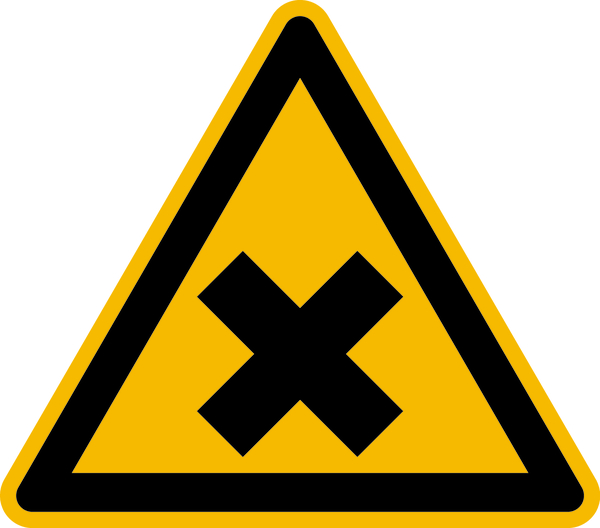 Warnzeichen, Warnung vor gesundheitsschädlichen oder reizenden Stoffen W018 - DIN 4844/BGV A8