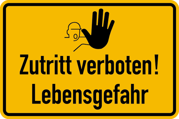 Hinweisschild, Zutritt verboten! Lebensgefahr, 200 x 300 mm, Aluverbund