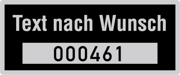 Inventaretiketten, Text nach Wunsch, fortlaufend nummeriert - Rolle = 100 Stk.