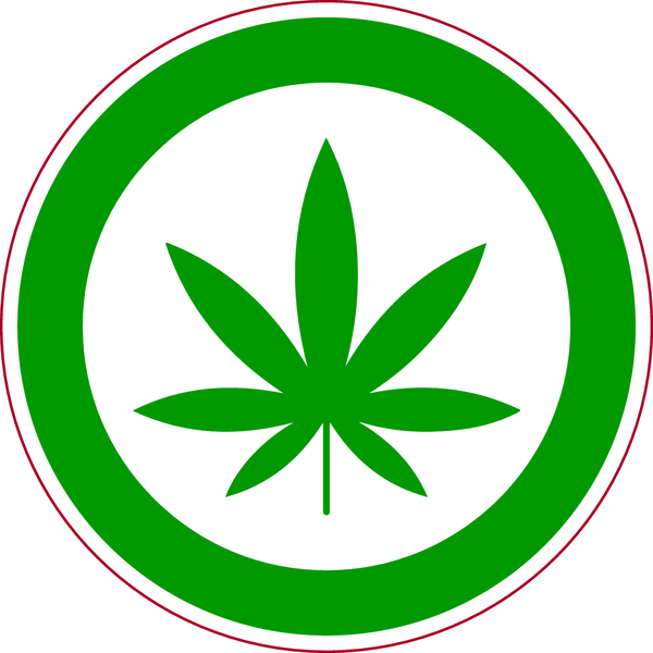 Verbotsschild, Cannabis erlaubt - praxisbewährt